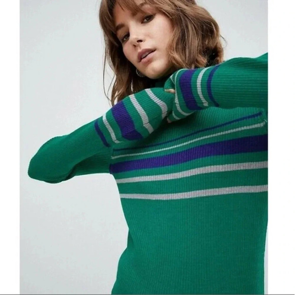 Free People Aspen Wool Ribbed Turtleneck Sweater Size S - Picture 2 of 8